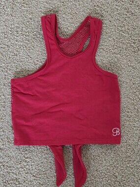 Bombshell Sportswear Red Tank Top with Mesh Detail